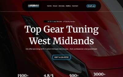 Website preview for TopGear Tuning South Midlands (garage franchise)