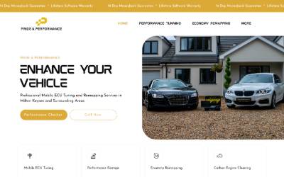 Website preview for Pride and Performance