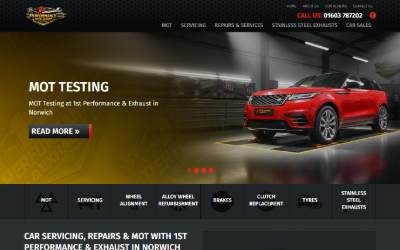 Website preview for 1st Performance & Exhausts Ltd