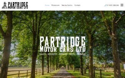 Website preview for Partridge Motor Cars Ltd