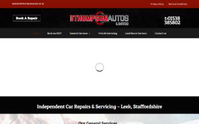 Website preview for Ben Thompson Autos