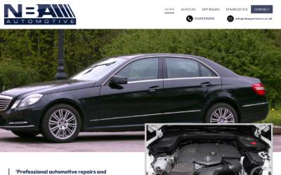 Website preview for NBA Automotive