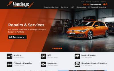 Website preview for Yardleys Vehicle Repair and Test Centre Ltd