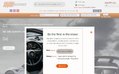 Website preview for Spyder Performance