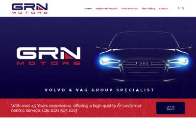 Website preview for GRN Motors
