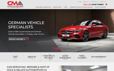 Website preview for Cole and Miller Automotive