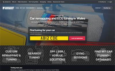 Top of the website for Llandow Tuning