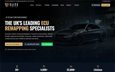 Website preview for Elite Remaps