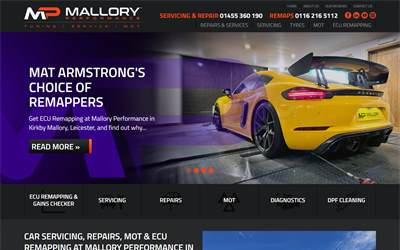 Website preview for Mallory Performance