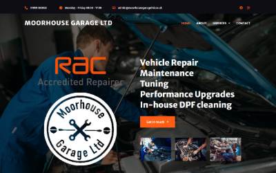 Website preview for Moorhouse Garage Ltd