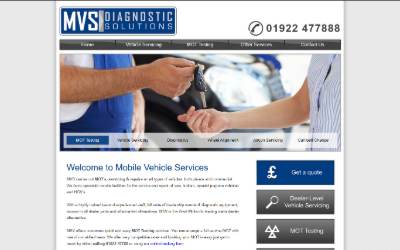 Website preview for Mvs Diagnostic Solutions
