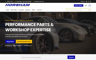 Website preview for Horsham Developments