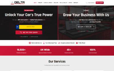 Website preview for Delta Performance