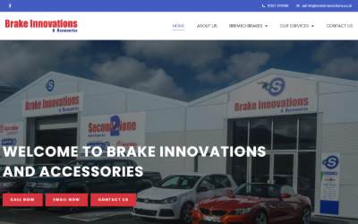 Website preview for Brake Innovations