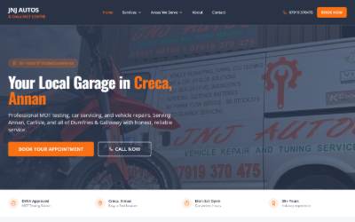 Website preview for JNJ Autos