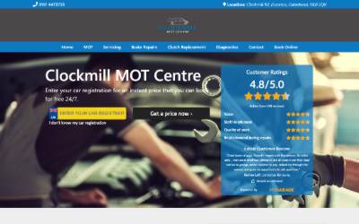Website preview for Clockmill MOT Centre