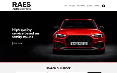 Website preview for Rae's Auto Services