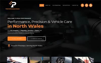 Website preview for PEAK PERFORMANCE North Wales