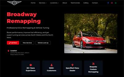 Top of the website for Broadway Remapping
