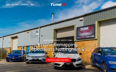 Top of the website for TuneX