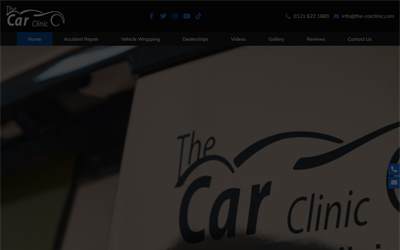 Top of the website for The Car Clinic
