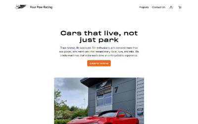 Website preview for Four Paw Racing LTD