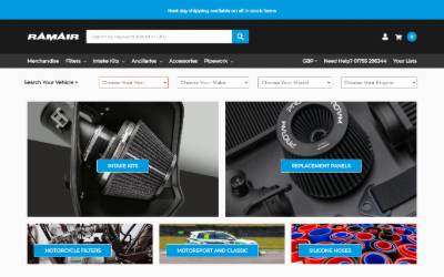 Website preview for Ram Air