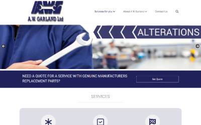 Website preview for A W Garland ltd