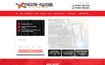 Website preview for Extreme Tyres
