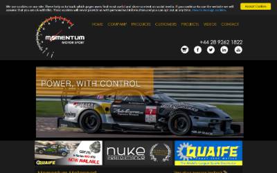 Website preview for Momentum Motorsport