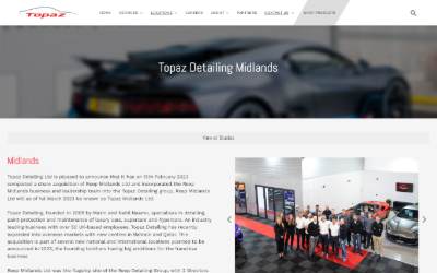 Website preview for Topaz Midlands