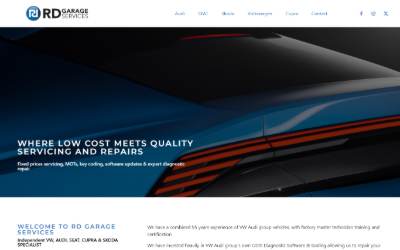 Website preview for RD Garage Services