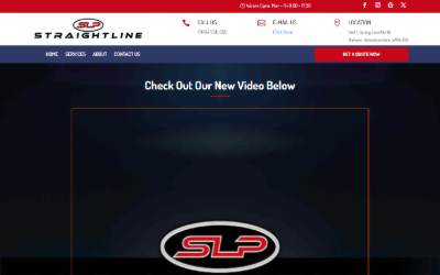 Top of the website for Straightline Performance