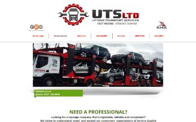 Website preview for Upton Transport Services