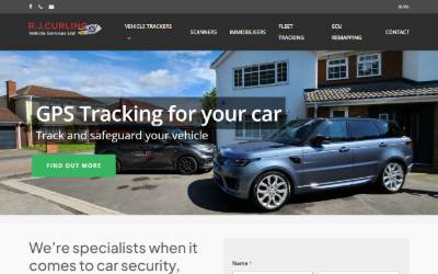 Top of the website for RJ Curling Vehicle service Ltd