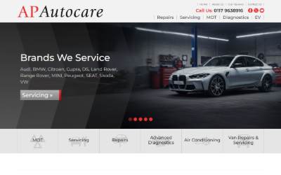 Website preview for AP Autocare