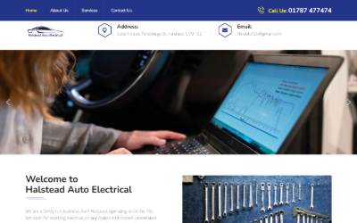 Top of the website for Halstead Auto Electrical