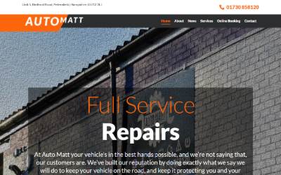 Website preview for Auto Matt Garage ltd