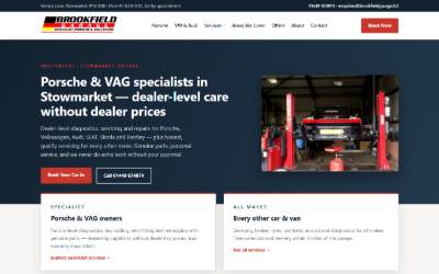 Website preview for BROOKFIELD GARAGE