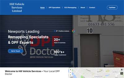 Website preview for Hill Vehicle Services Ltd