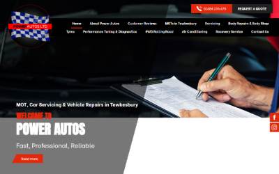 Website preview for Power Autos LTD