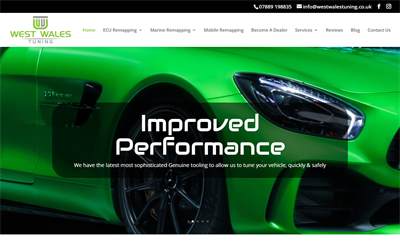 Website preview for West Wales Tuning