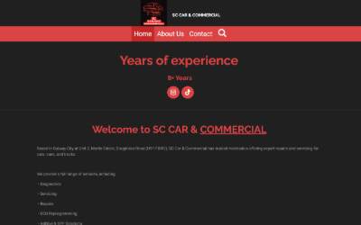Website preview for SC Car & Commercial