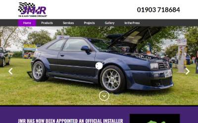 Top of the website for John Mitchell Racing