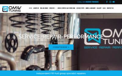 Top of the website for OMW Tuning