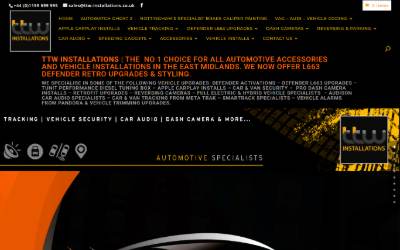 Top of the website for TTW Installations