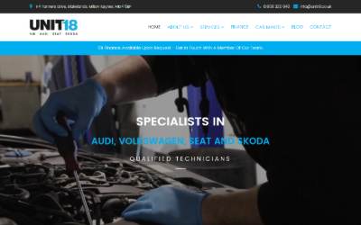 Top of the website for Unit 18
