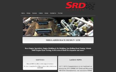 Website preview for Shillaber Race Design Ltd
