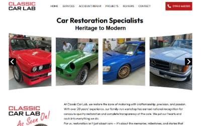 Website preview for Classic Car Lab