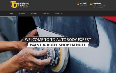 Top of the website for TD Autobody Expert
